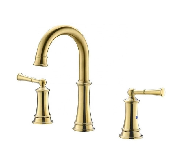 APB122-BTG Luxury Elegant Basin Faucet 3 Hole Classic Faucet Plated Brush Gold Bathroom Faucet