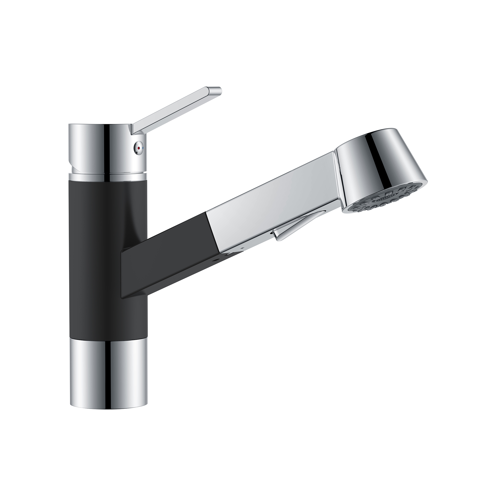 Lvtian Pull Out Chrome Single Handle Black Kitchen Faucets
