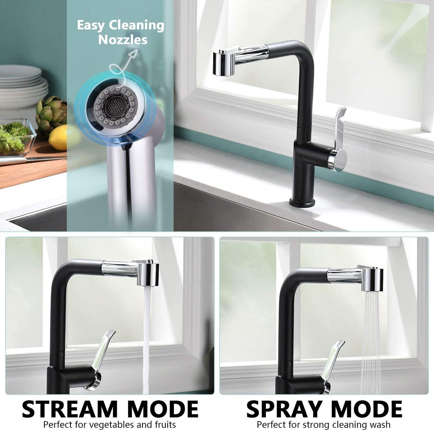 Favorable Price Modern Style Single Handle Faucet SUS 304 Kitchen Taps Faucet Modern Kitchen Faucet