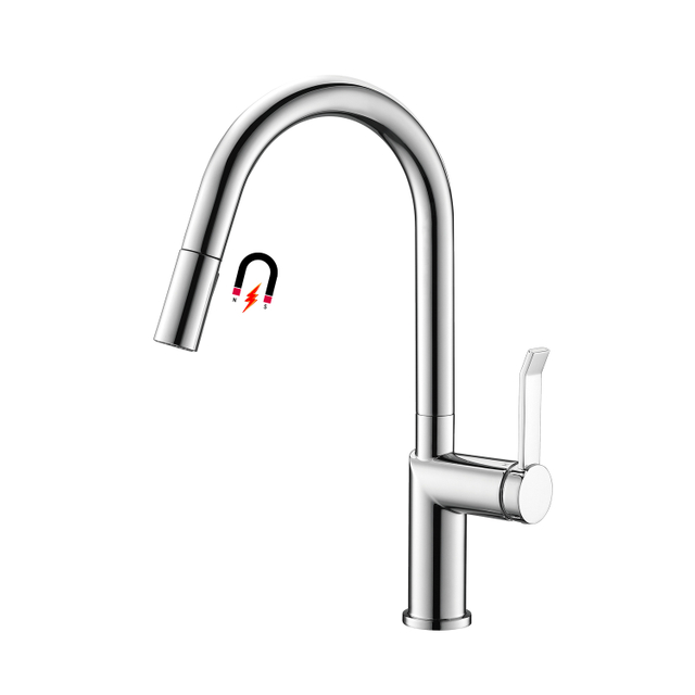 China Supplier Stainless Steel Waterfall Sink Taps Pull Down Pull Out Kitchen Faucet