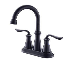 Deck Mounted Faucet Basin Faucet Matt Black Taps 3 Hole Handle Bathroom Faucets