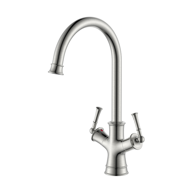 Two Handle Kitchen Faucet Brushed Nickel Kitchen Faucet Single Hole 