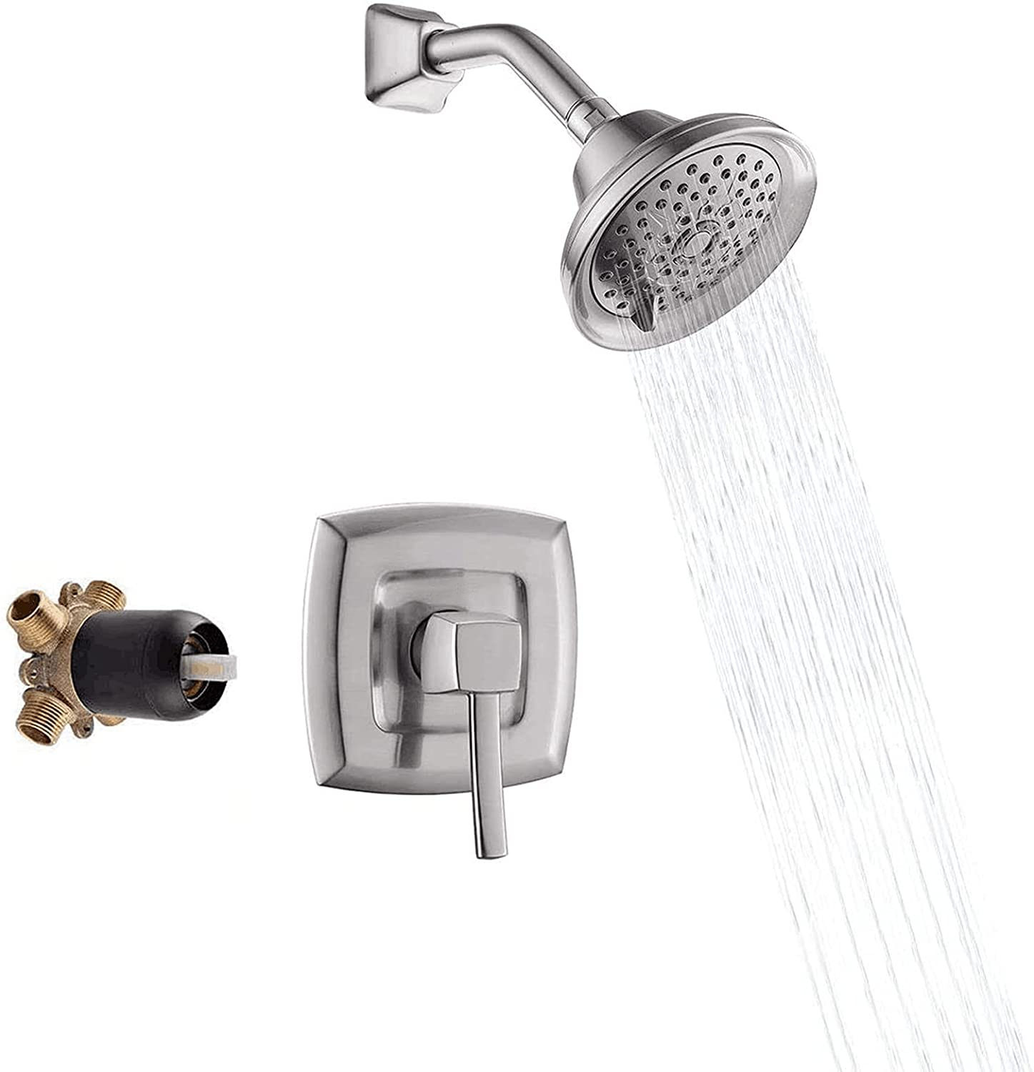 Classic Style Concealed Faucet Shower Faucet Rain In Brushed Nickel For Bathroom