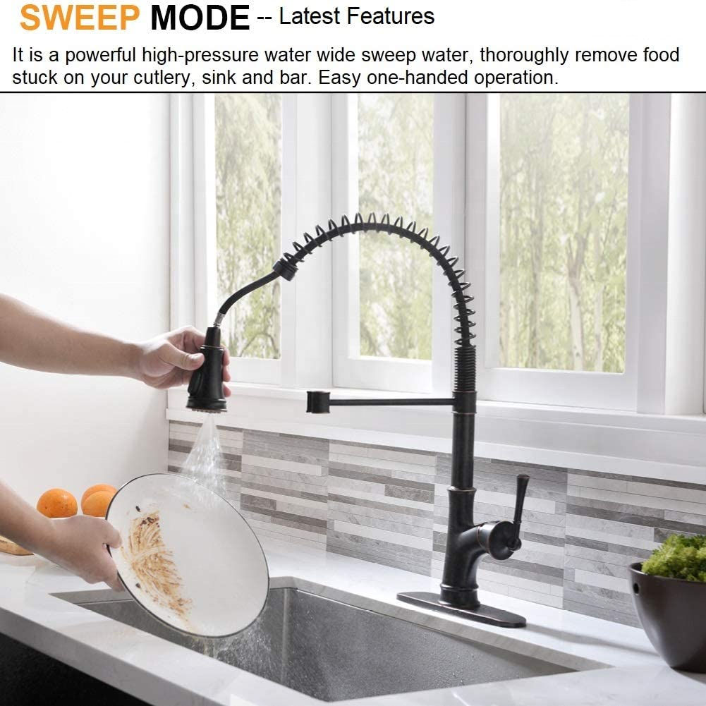 Cupc Kitchen Faucet Commercial Kitchen Faucet Sprayer Single Handle Spring Kitchen Faucet With Pull Down