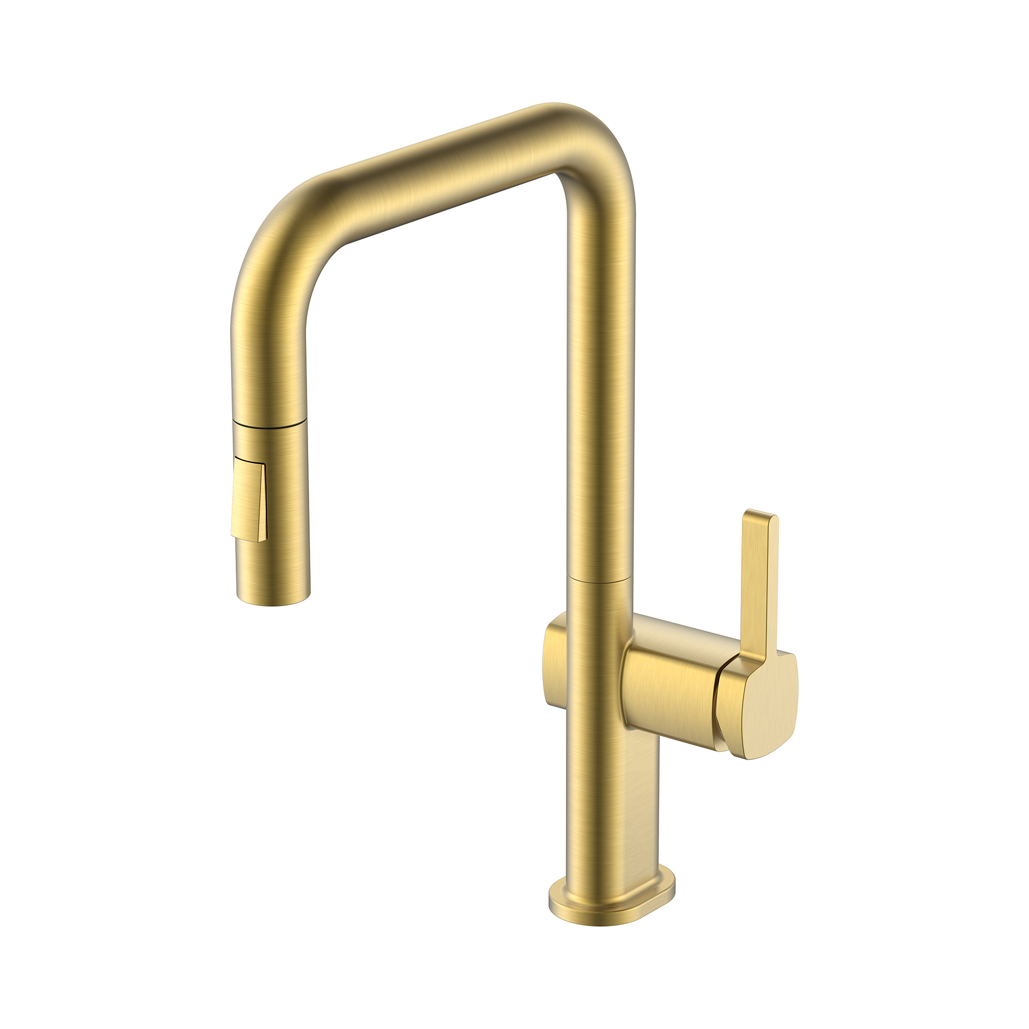Brushed Gold Lasted Design Single Hole Pull Down Gold Kitchen Faucet