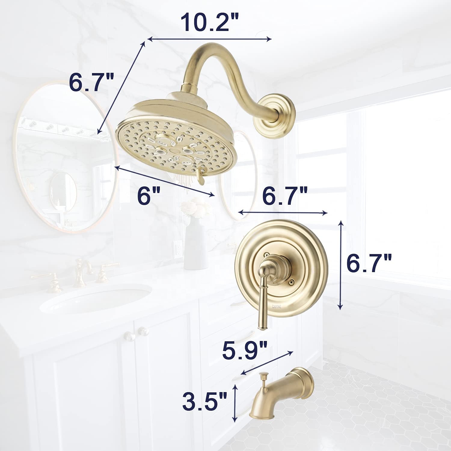 China Factory Shower Faucets Mixers Bathroom Gold Luxury Bath Shower Faucets Set