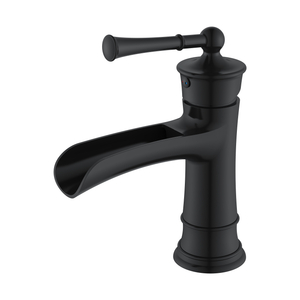 Waterfall Bathroom Faucet Black Single Handle Bathroom Faucet