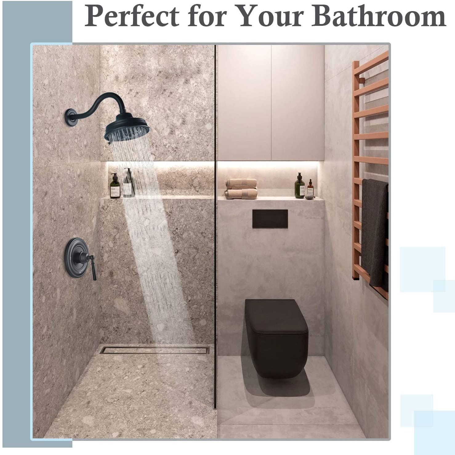 Vintage Shower Brass Bathroom Matte Black Rain Shower Bath Faucet Shower Taps
