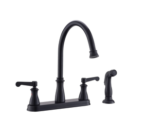 3 Way Faucet Black Kitchen Faucet Shower 8 Inch Dual Level Handle Kitchen Faucet