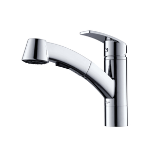 Contemporary Chrome Single Handle Pull Out Kitchen Faucet