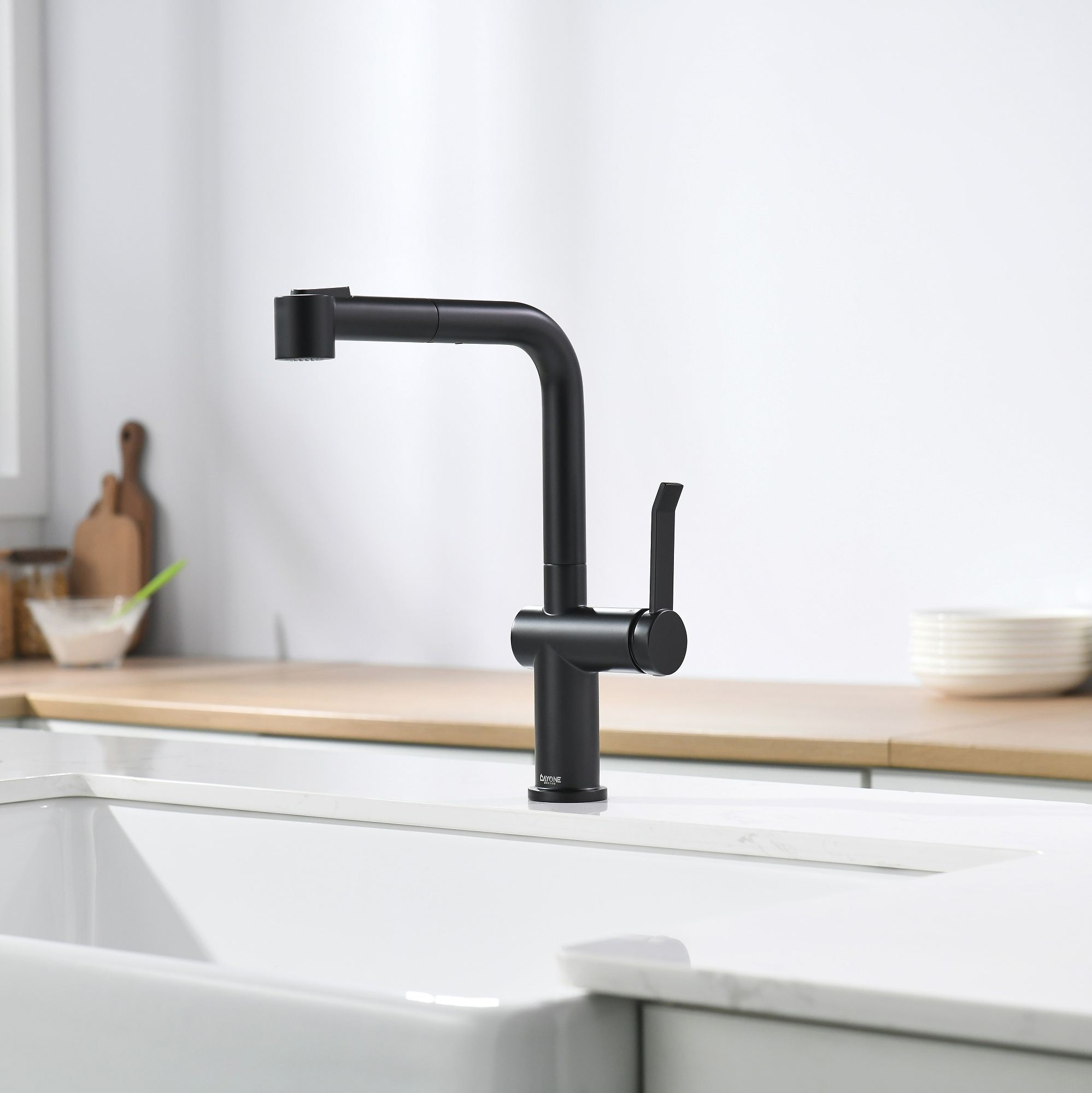 Matte Black New Design Single Hole Pull Out Kitchen Faucets