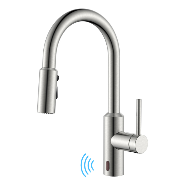 Pull Down Brushed Nickel Kitchen Faucet Touchless Kitchen Faucets