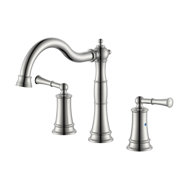 Widespread 3 Hole Two Handle Kitchen Faucet Brushed Nickel Kitchen Faucet